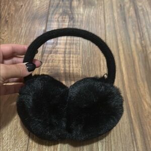 Aerosoles Black Faux Fur Earmuffs